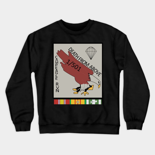 1st Battalion, 501st Parachute Infantry Regiment - Camp Eagle - Vietnam w VN SVC X 300 Crewneck Sweatshirt by twix123844